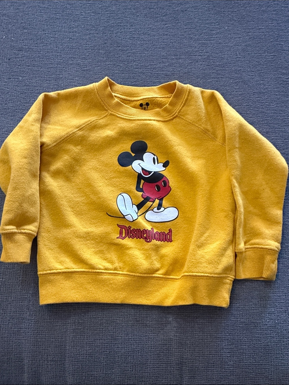 Disneyland Mustard Yellow Mickey Mouse Kids Sweatshirt